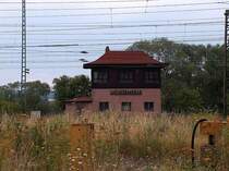 Altes Stellwerk am Ablaufh�gel im Bahnhof Lichtenfels, nicht mehr in Betrieb