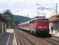 BR 110 506-3 schiebt am 9.8.06 ihren RE aus dem Bahnhof St.Georgen
PS:Dieser Zug ist ab dem 10.12.06 Geschichte da dann BR146 mit Doppelstockwagen verkehren