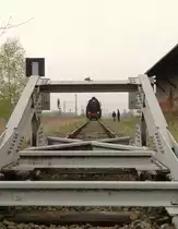 Am 19.04.14 fuhr die 52 8079 von Schwarzenberg nach Mehltheuer. Hier zusehen in Mehltheuer.