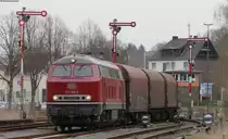215 086-0 mit dem EK 54294 (Au (Sieg)-Selters) Einfahrt Altenkirchen 31.3.14