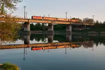 Am Abend des 07.04.2014 konnte die BR 1144 mit einem Güterzug beim Überqueren der neuen Donau in Wien fotografisch festgehalten werden.