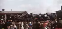 Im April 1976  feierte  die DB den Dampflok-Abschied im Bw Stolberg, dem letzten Dampflok-Bw der Bundesbahndirektion Köln. Auch damals schon zog ein solches Ereignis zahlreiche Besucher an. Auf der Drehscheibe die preußische T 3 89 7159.
