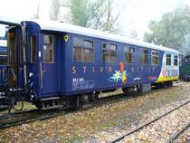 Speisewagen WR-s 3821 .. STIVA RETICA .. CALANDA .. im Festgel�nde bei Dampflokfet in Untervaz am 29.10.2006