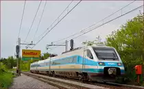 SŽ 310-? fährt durch Maribor-Tabor Richtung Maribor Hauptbahnhof. /23.4.2014