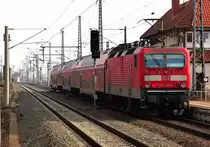 143 192-3 verlässt am 07.03.2014 den Bahnhof Nordhausen Richtung Halle/Saale