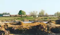 Zu gutes Wetter am 3.5.94 und dadurch ungünstige Lichtverhältnisse für die ex-KBS 824: Der Güterzug nach Schlüsselfeld war eine Viertelstunde vor Plan, als er bereits um 8 Uhr die Regnitzbrücke passierte.
