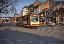 Tw 10 auf dem Weg nach Lian Anfang Mai 1988 in der Trondheimer Innenstadt