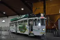 Am Geburtstagsfest der alten Dame  Dante Schuggi  wurden im Depot Dreispitz diverse Oldtimer ausgestellt. Auch der Be 4/4 413 aus dem Jahre 1948. Die Aufnahme stammt vom 12.04.2014.