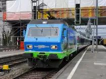 SOB - Lok 456 096-7 unterwegs mit dem Voralpenexpress im Bahnhof von Arth-Goldau am 05.04.2014