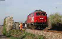 OHE  200085 als Tfzf 99*** (Rottweil-Knauf) an der Awanst Knauf 11.4.14