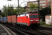152 098-9 zog einen intermodal am 17.04.14 durch hh-harburg