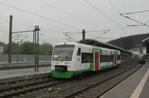 EB VT 001  erwicon - Erfurter Wirtschafts Congress  als 7.  Unstrut-Schrecke-Express  DPE 2100 nach Donndorf (Unstrut), am 01.05.2014 bei der Ausfahrt in Erfurt Hbf.