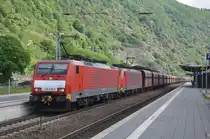 DBS 189 032 & 189 036 mit einem Erzzug aufgenommen 03/05/2014 im Bahnhof Cochem (Mosel)