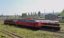 Am 05.05.14 standen in Gera Hbf die neue 232 416 der LEG, 250 137 der LEG und die 118 757 der EBS.