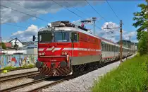SŽ 342-005 zieht EC151 'Emona' durch Maribor-Tabor Richtung Ljubljana. /12.5.2014