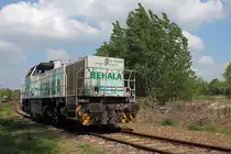 Die Vossloh MaK G 1700 BB der Berliner Hafen- und Lagerhausgesellschaft mbH beim Frühlingsfest am 26.04.2014 im Bw Schöneweide. 