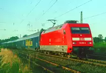 101 090 mit CNL 471  Komet  (Hamburg–Z�rich) am 27.07.1999 in Klecken