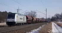 Raildox 76 102 mit dem 95684 von Halle Trotha nach Wustermark Rangierbahnhof am 01.02.2014 in Ahrensdorf b. Berlin.