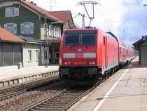 Am 14.5.06 fuhr BR 146 223-3 mit dem ersten Probezug �ber die Schwarzwaldbahn.Hier ist sie gerade in St.Georgen/Schwarzwald