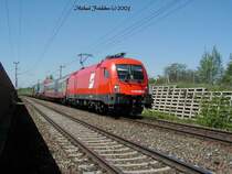 1116 035-5, am 05.Mai 2003 mit der RoLa bei Oberlaa