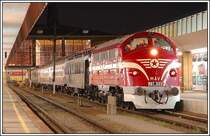 Ein seltener Gast in Wien. MAV M 61 001 am 9.12.2006 zog einen Advent-Sonderzug von Budapest-Nyugati pu. nach Wien Westbf. Die Aufnahme zeigt den Zug kurz vor der R�ckfahrt in Wien-West als Sdz E 16765.