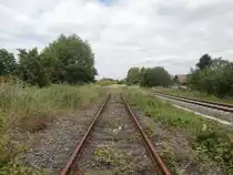 Blick auf die Weiche auf die Strecke nach Bedburg und zum Bahnhof Paffendorf. 
Paffendorf 30.05.2014