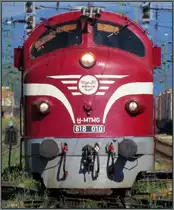 Willst Du eine Nohab sehen,mußt Du nach Komárom gehen! Dieses Schmuckstück fuhr mir am 20.Mai 2014 vor die Linse. Die Nohab 618 010 in der Frontansicht.