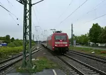 101 019-8 rauschte mit dem CNL 473 aus Kopenhagen auf dem Weg nach Basel SBB am Vormittag des 18.04.14 durch den Bahnhof M�llheim (Baden) ihrem Ziel entgegen.