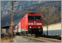 Eine wohl einnmalige (in dem Fall zweimalige) Bespannung konnte man am 5.12. und 7.12.2006 in der Obersteiermark beobachten. Die beiden Regionalz�ge 3566 (Selzthal - Schladming) und 3567 (Schladming - Selzthal) wurden an diesen beiden Tagen mit DB 185 041 bespannt. Grund: Tfzf Schulungen der TR Selzthal da G 48930 (Passau - Kirchdorf - Gratwein) sowie G 48931 (Gratwein - Kirchdorf - Passau) ab 11.12.06 in der gesamten Relation von einer DB 185 bespannt werden. Die Aufnahme entstand am 7.12.06 bei der Ausfahrt aus Liezen als R 3567.