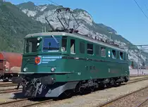 SBB HISTORIC: Ae 6/6 11411  ZUG  in neuem Glanz. Die Kantonsloks mit den Betriebsnummern 11403-11425 wurden in den Jahren 1955 bis 1958 in Betrieb genommen. Die Aufnahme ist am 7. Juni 2014 anlässlich der Fitnessfahrten in Erstfeld entstanden.
Foto: Walter Ruetsch