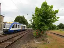 Am 05.06.2014 VT Lint BR 640 im Bahnhof von Blankenburg (Harz)
