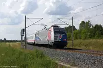 101 060-2  60 Jahre Bundespolizei  mit dem IC 2239  Warnow  von Warnemünde nach Leipzig Hbf in Stendal. 27.06.2014