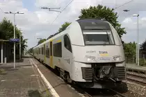 Trans regio 460 508 ff verlässt als MRB 25323 Koblenz - Mainz den Haltepunkt Heidesheim, 21.06.2014