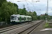 BSB-VT002 und BSB-VT 009 auf dem Weg nach Breisach beim Verlassen des Abgangsbahnhofs Freiburg (Breisgau) Hbf.