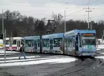 Braunschweig: Straßenbahnlinie M1 nach Stöckheim Salzdahlumer Weg am Hauptbahnhof.(3.12.2013)
