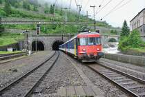 Wer htte gedacht dass kurz vor dem Ende dieser Triebwagen sie noch am  heiligen Berg , dem Gottahrd, eingesetzt werden. Jeweils Sonntags, noch bis Oktober, kommt nun ein Doppel RBe Pendel zu FV Ehren. Am Morgen verkehrt er jeweils als IR 2263 nach Gschenen, am Abend als IR 2286 zurck nach Zrich. Vom Abstellfeld wird der Pendel via Gotthardtunnel in den Bahnhof rangiert. RBe 540 060-1 beim verlassen des Gotthardtunnels, 29.06.2014.