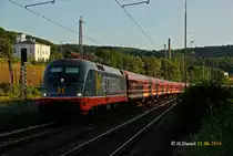 Hectorrail 242.502 Zurg mit dem Pilgerzug am 12.06.2014 in Wuppertal Steinbeck.