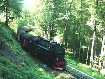 99 7235-7 beim velassen des Haltepunktes Steinerne Renne am 30.05.2003