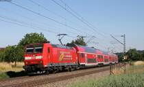 146 110-2  Müllheim(Baden)  mit dem RE 26509 (Offenburg-Schliengen) bei Kollmarsreute 16.6.14
