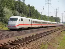 Hier 401 055-9  Rosenheim  aus Richtung Berlin Ostbahnhof passiert am 22. Juli 201 Diedersdorf auf dem  südlichen Berliner Außenring.
