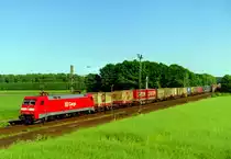 152 046 mit G�terzug Richtung Bremen am 13.05.2000 in Linsburg