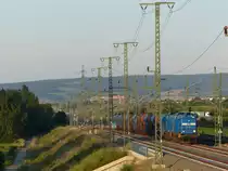 V 100  204 013-3  mit einem Güterzug durchquert am 23.7.2014 Erfurt Linderbach.