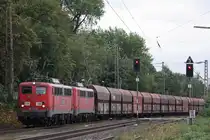 RBH 165 (140 801)+RBH 161 (140 772) am 20.9.13 mit einem Kohlezug in Ratingen-Lintorf.
