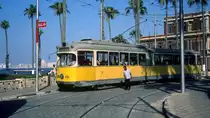 Alexandria ATA SL 4 (DÜWAG-GT6 865, ex-Københavns Sporveje 865) Abo el Abba Moschee am 21. Juni 1977.