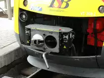 Die Kupplung von VT 208 der HLB/TSB am 12.07.14 in Frankfurt am Main Hbf 