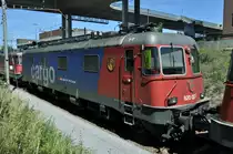 Re 620 087-7 abgestellt beim Güterbahnhof in Muttenz. Die Aufnahme stammt vom 03.07.2014.