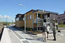 Hier der Neue Bahnhof von Kiruna, er befindet sich 1,5 km weiter weg an der E10 am Ortsende, angesehen am 07.07.2014.