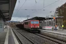 155 181-1 mit einem Tds-Zug am 21.02.2014 in Kreiensen.