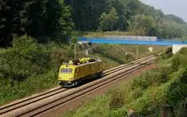 Bei Ostercappeln Haaren war am 29.07.2014 Netzinstandhaltung Triebwagen 711207 um 8.08 Uhr in Richtung Bremen unterwegs.