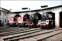 Kleine Lokparade im Bw Nossen. Aufgenommen 05.05.2012